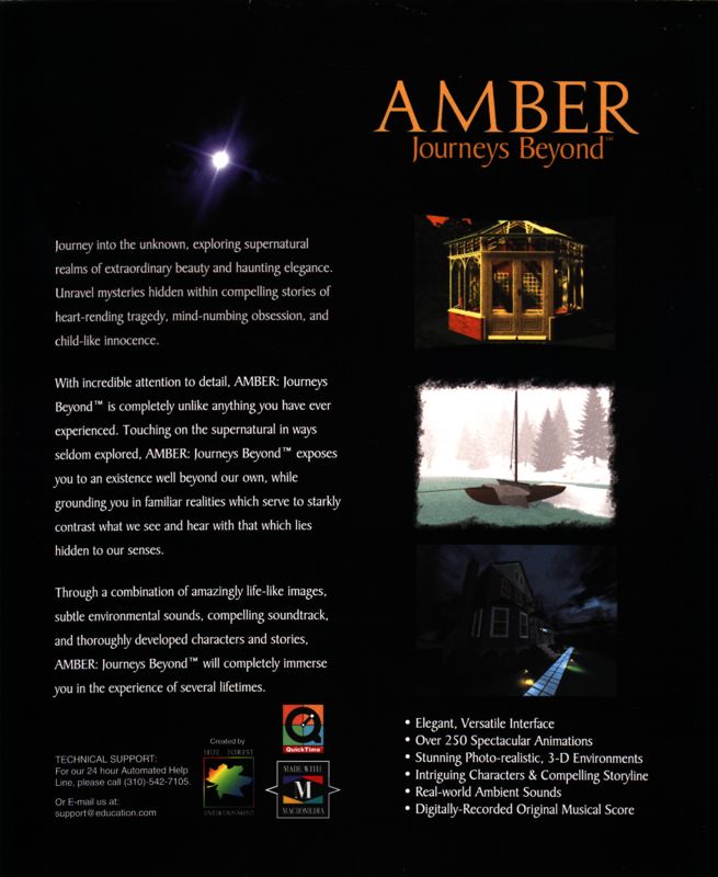 Back Cover for AMBER: Journeys Beyond (Windows)