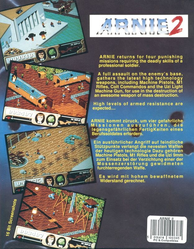 Back Cover for Arnie Savage: Combat Commando (DOS)