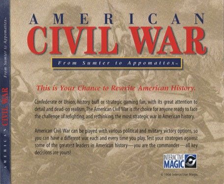 Other for American Civil War: From Sumter to Appomattox (Windows and Windows 3.x): Jewel Case - Back