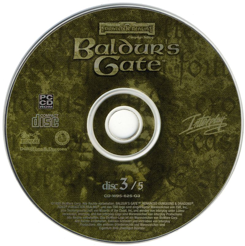 Media for Baldur's Gate (Windows): Disc 3