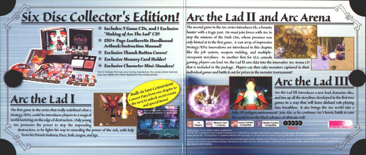 Inside Cover for Arc the Lad Collection (PlayStation)
