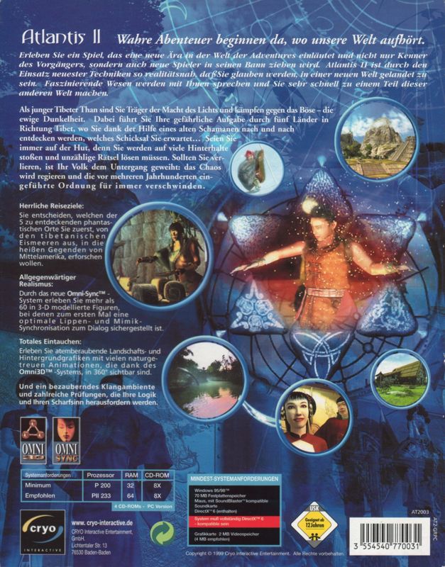 Back Cover for Beyond Atlantis (Windows)