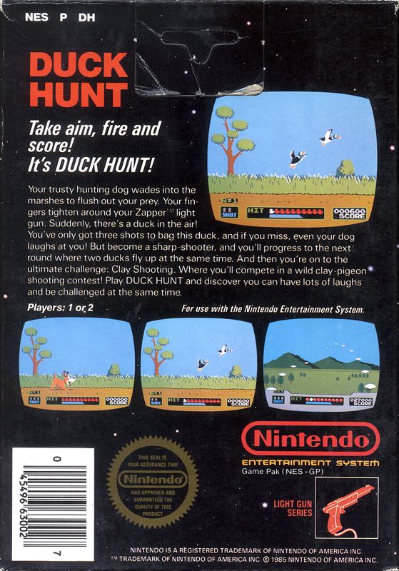 Back Cover for VS. Duck Hunt (NES)