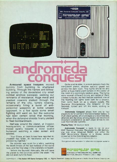 Back Cover for Andromeda Conquest (DOS)