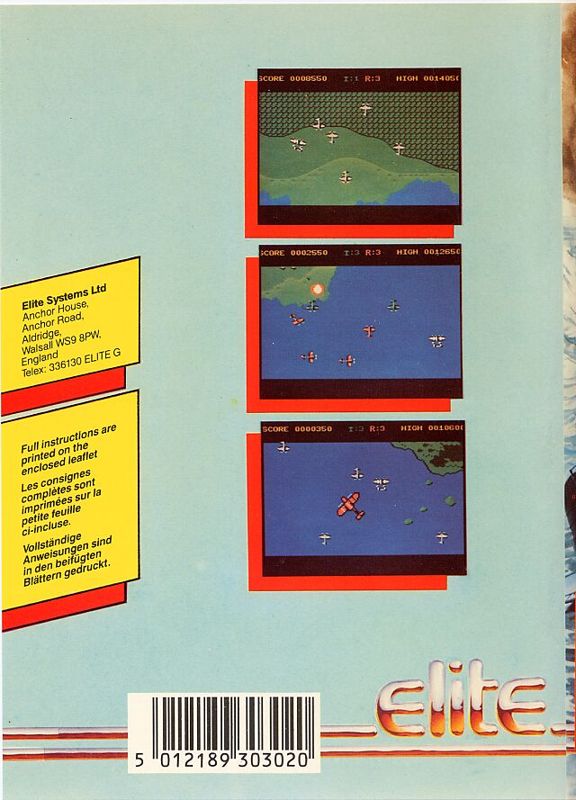 Back Cover for 1942 (Commodore 64) (disk release in plastic folder)