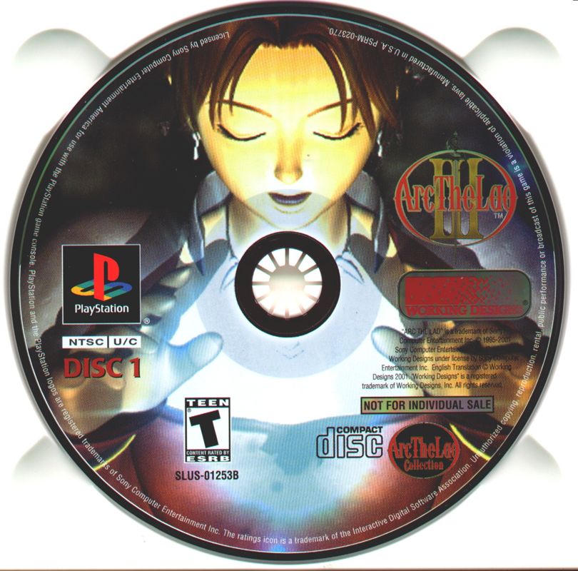 Media for Arc the Lad Collection (PlayStation): Arc the Lad III disc 1