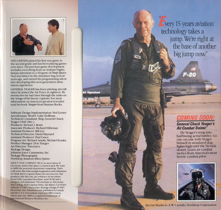 Inside Cover for Chuck Yeager's Advanced Flight Simulator (DOS): Right Flap