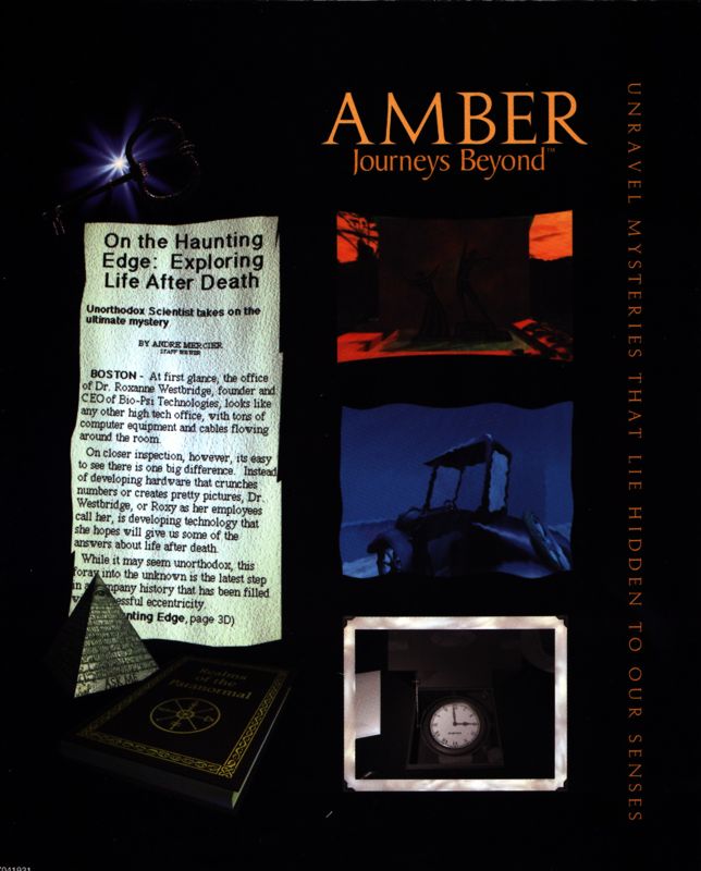 Inside Cover for AMBER: Journeys Beyond (Windows): Right Flap
