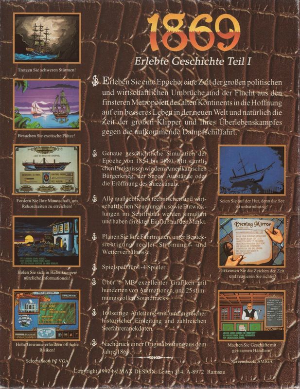 Back Cover for 1869 (Amiga)