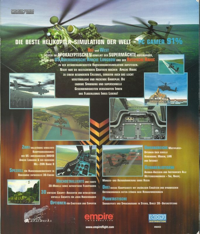 Back Cover for Enemy Engaged: Apache/Havoc (Windows) (Budget release)