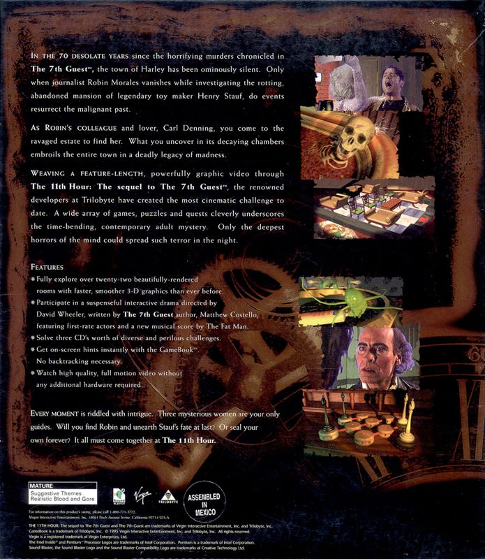 Back Cover for The 11th Hour (DOS)