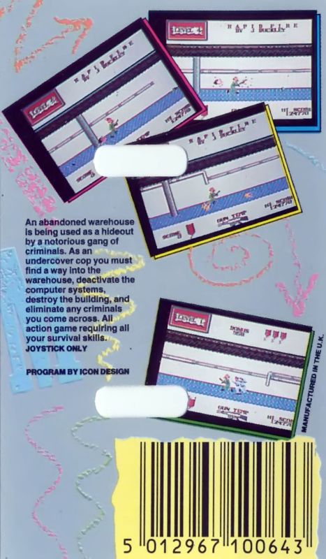 Back Cover for Rapid Fire (Commodore 64)