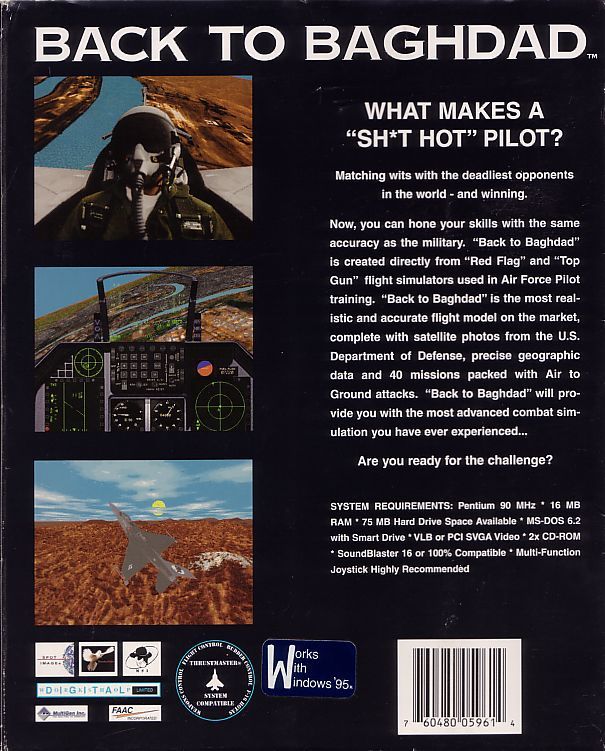 Back Cover for Back to Baghdad (DOS)