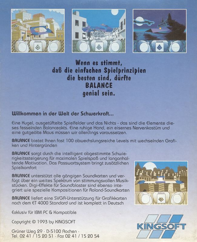Back Cover for Balance (DOS)