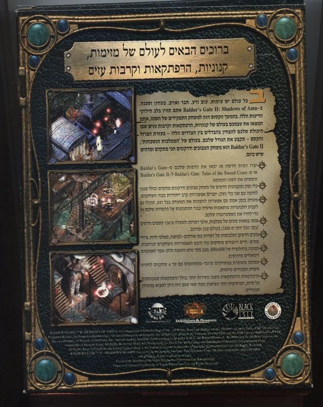 Back Cover for Baldur's Gate II: Shadows of Amn (Windows)