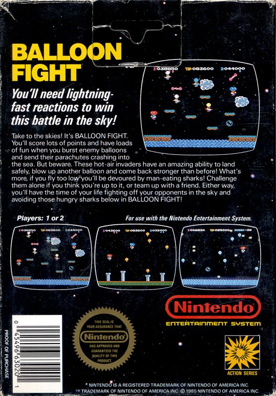 Back Cover for Balloon Fight (NES)