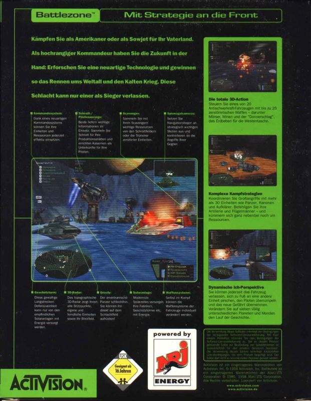Back Cover for Battlezone (Windows)