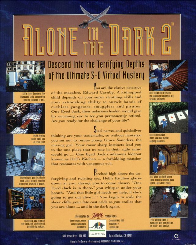 Back Cover for Alone in the Dark 2 (DOS)