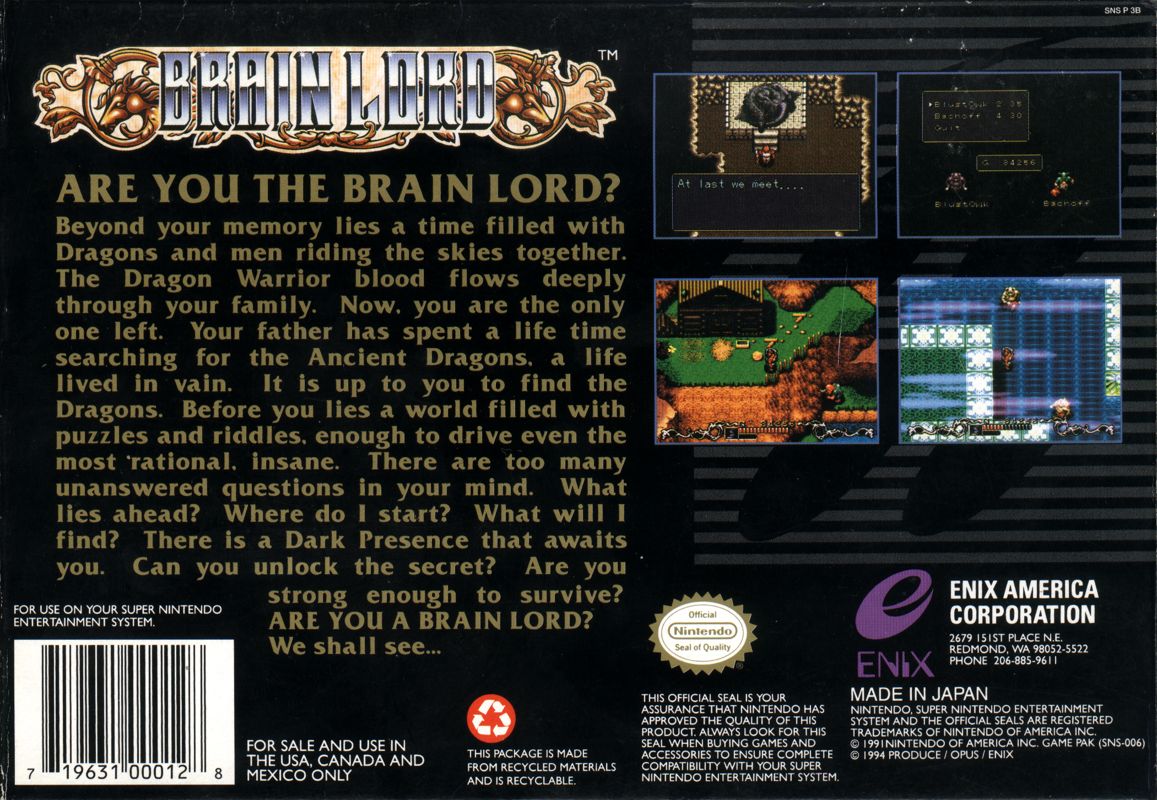 Brain Lord cover or packaging material - MobyGames