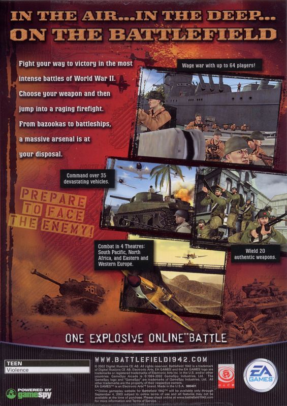 Back Cover for Battlefield 1942 (Windows)
