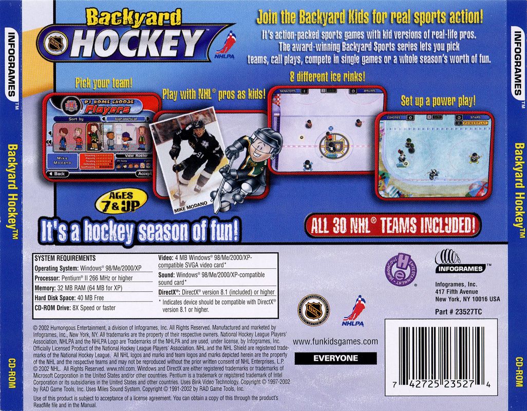 Other for Backyard Hockey (Windows): Jewel Case - Back