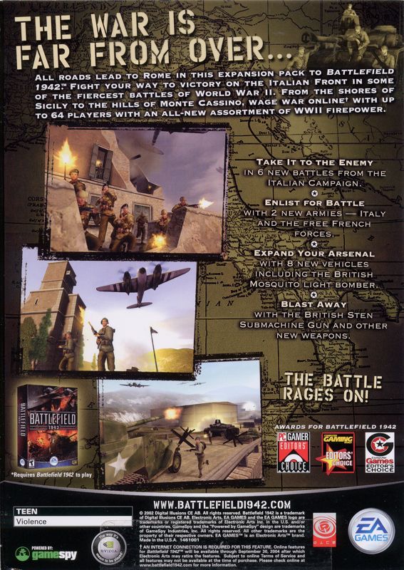 Back Cover for Battlefield 1942: The Road to Rome (Windows)