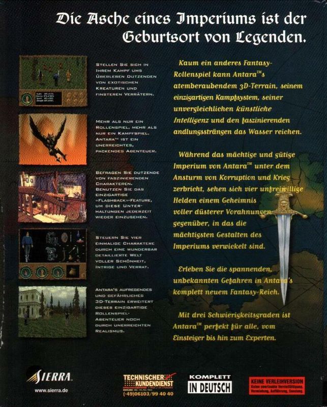 Back Cover for Betrayal in Antara (Windows)
