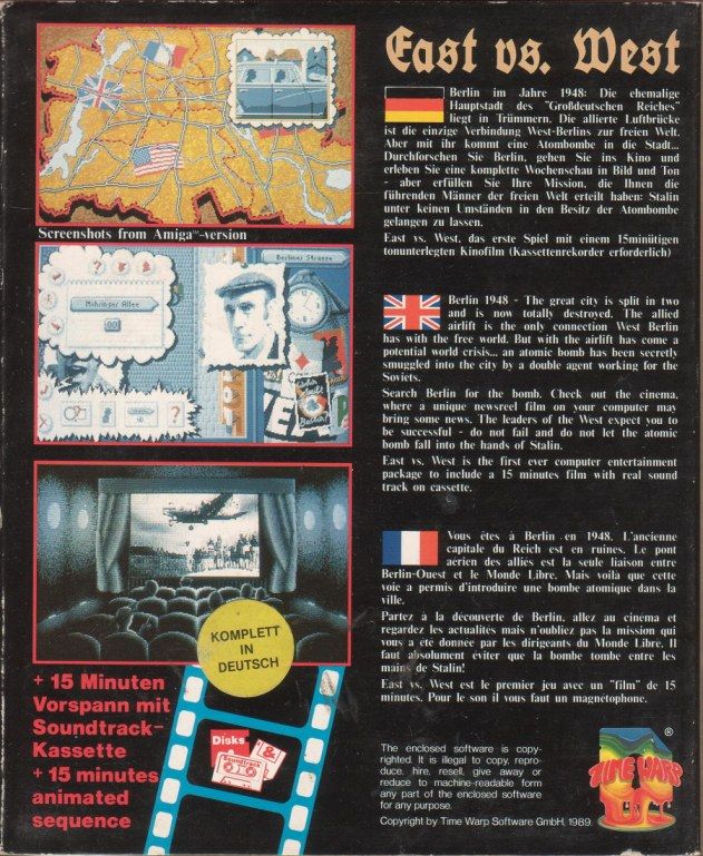 Back Cover for Berlin 1948 (DOS)
