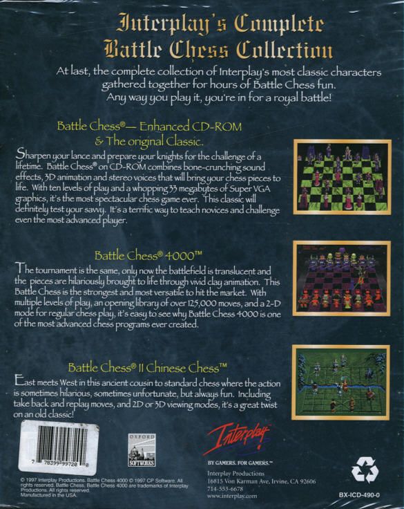 Back Cover for Battle Chess Collection (DOS)