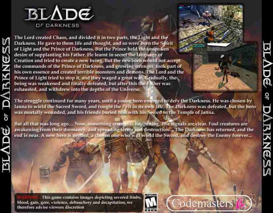 Back Cover for Blade of Darkness (Windows)