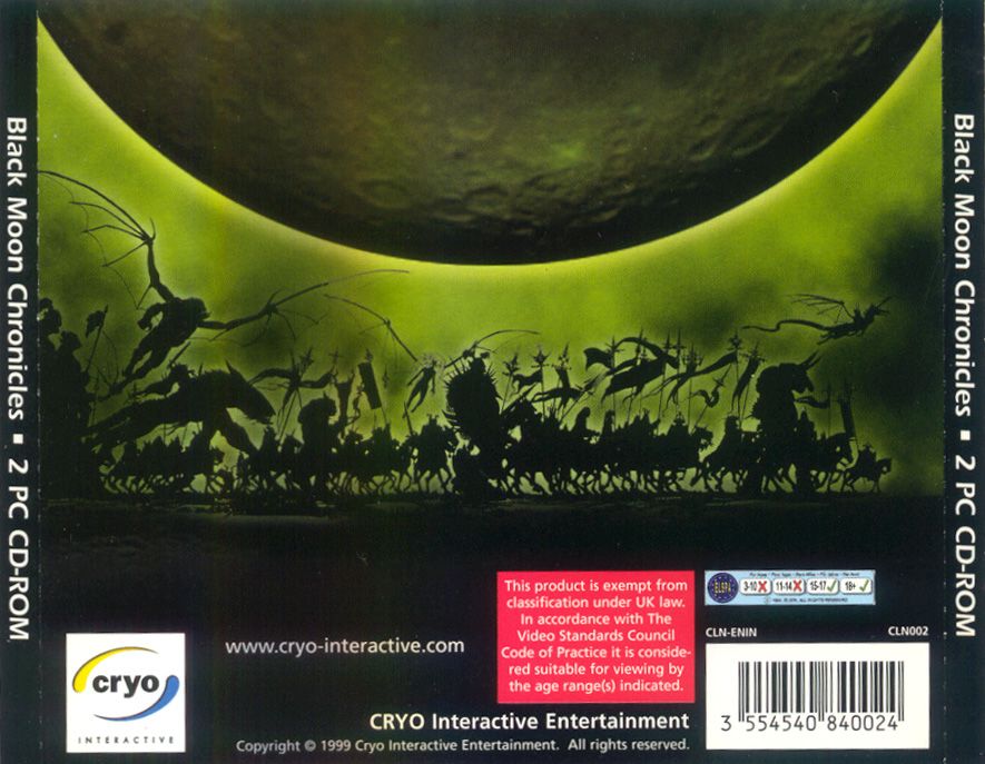 Other for Black Moon Chronicles (Windows): Jewel Case - Back