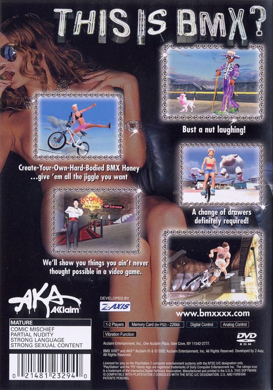 Back Cover for BMX XXX (PlayStation 2)