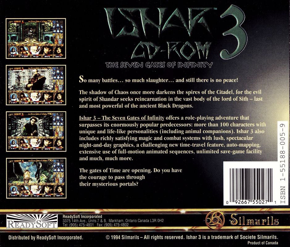 Other for Ishar 3: The Seven Gates of Infinity (DOS): Jewel Case - Back