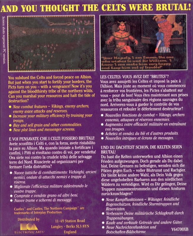 Back Cover for Castles: The Northern Campaign (DOS)