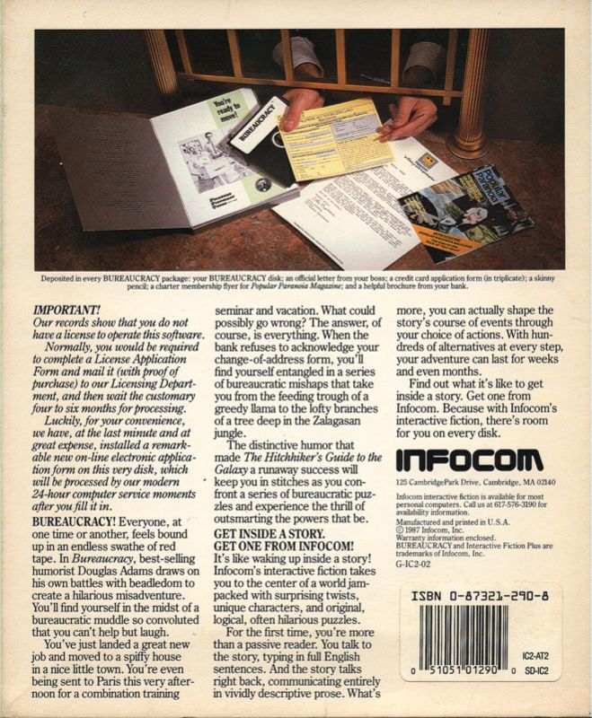 Back Cover for Bureaucracy (Atari ST)