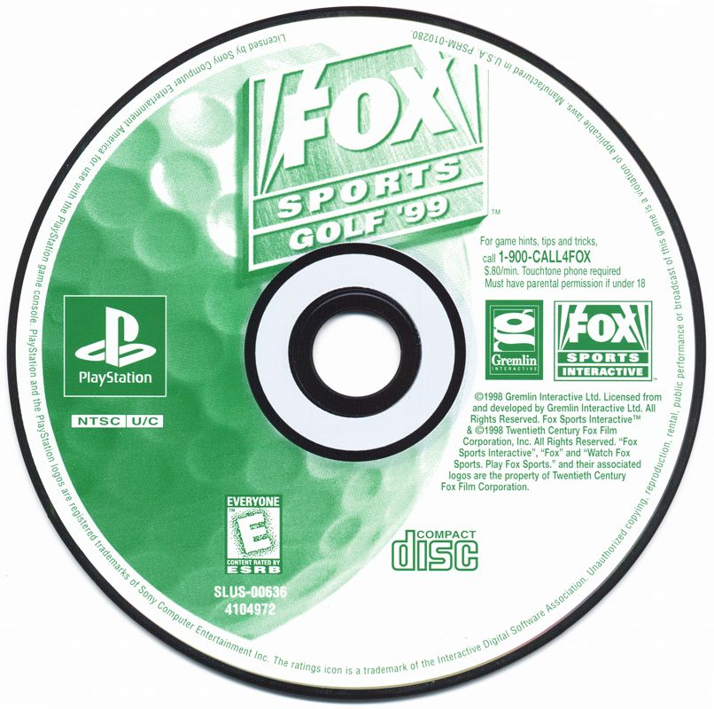 Media for Fox Sports Golf '99 (PlayStation)