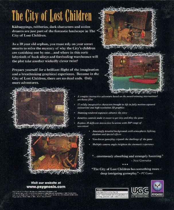 Back Cover for The City of Lost Children (DOS)