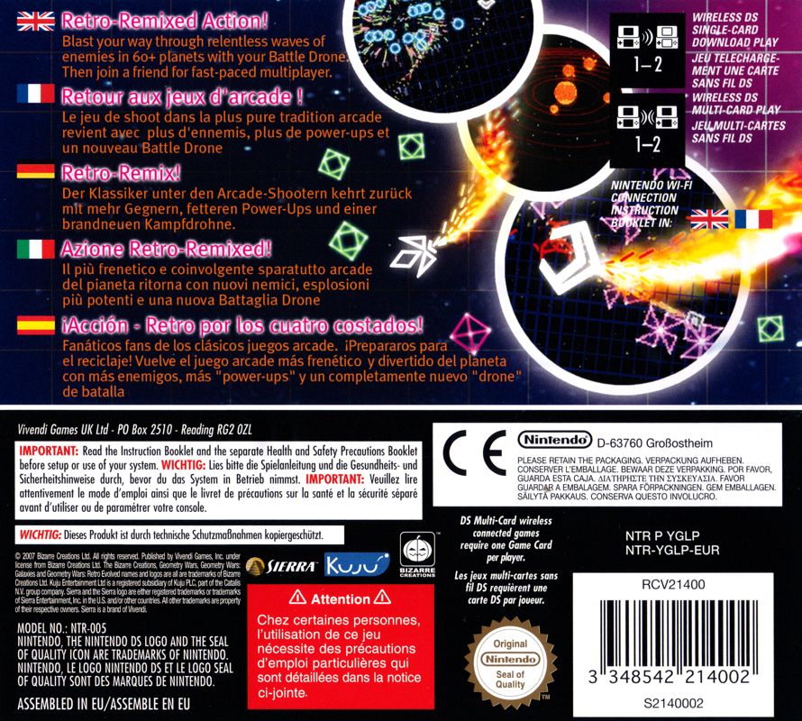 Back Cover for Geometry Wars: Galaxies (Nintendo DS)