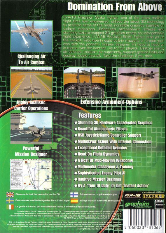 Back Cover for F/A-18 Precision Strike Fighter (Windows)