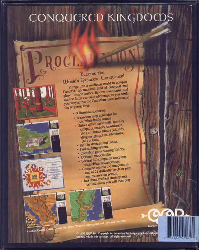 Back Cover for Conquered Kingdoms (DOS)