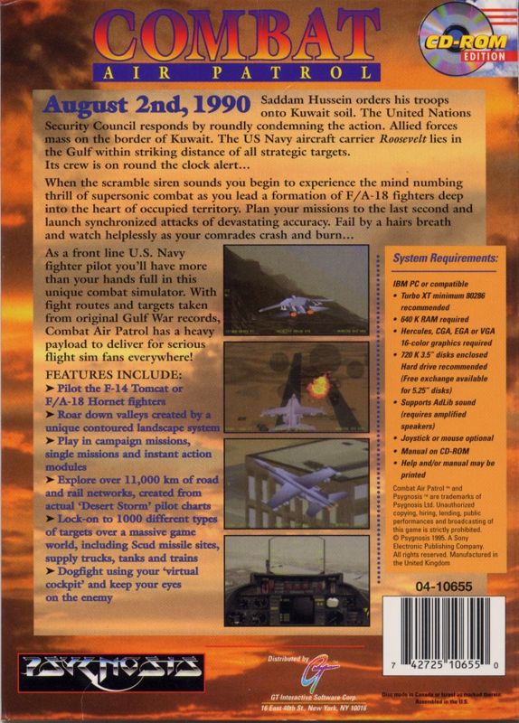 Back Cover for Combat Air Patrol (DOS)