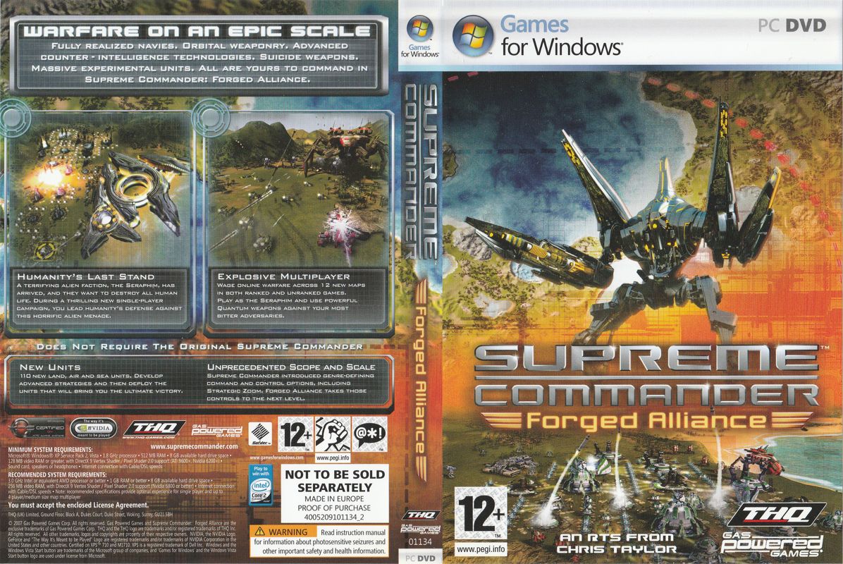 Supreme Commander: Gold Edition cover or packaging material - MobyGames