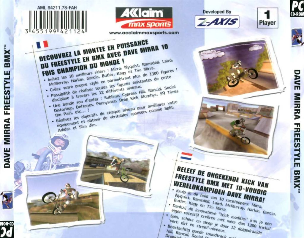 Back Cover for Dave Mirra Freestyle BMX (Windows)