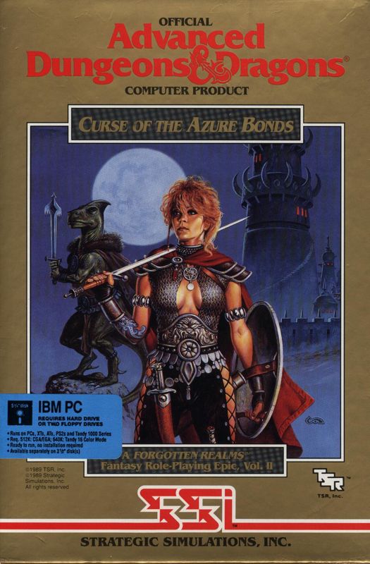 Front Cover for Curse of the Azure Bonds (DOS) (5.25" Disk version)