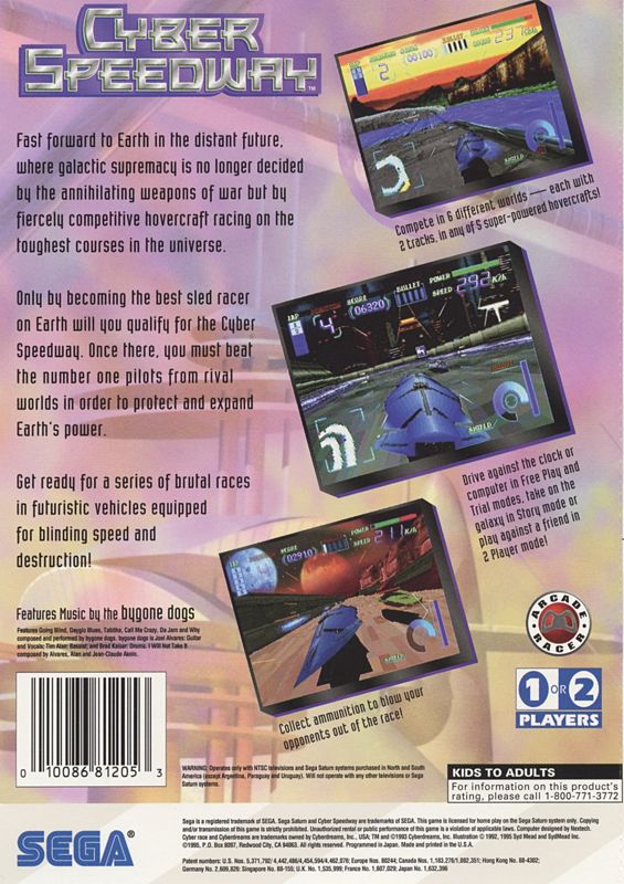 Back Cover for Cyber Speedway (SEGA Saturn)