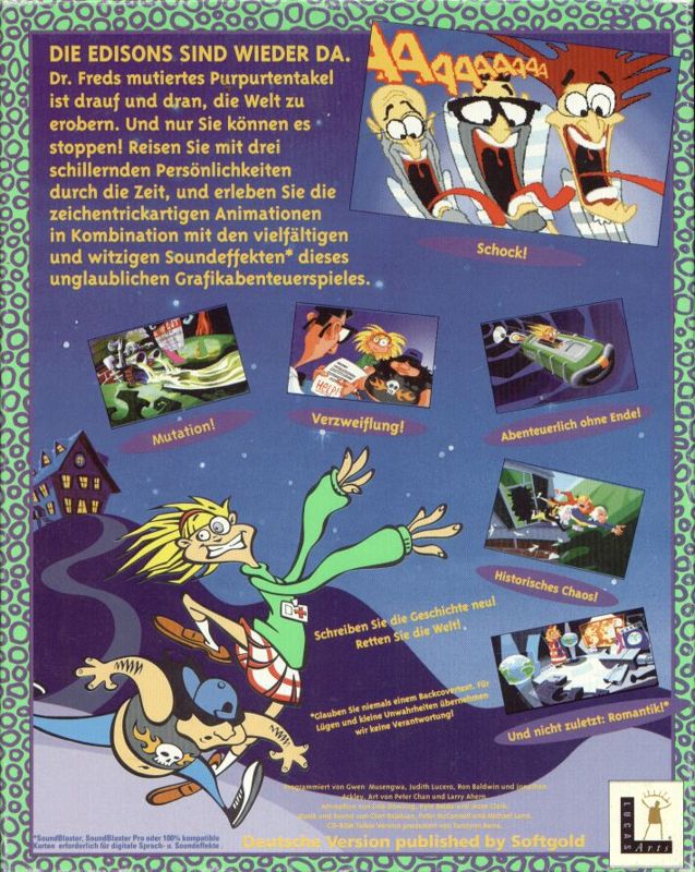 Back Cover for Maniac Mansion: Day of the Tentacle (DOS) (With hintbook)
