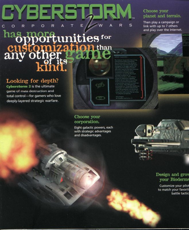 Inside Cover for Cyberstorm 2: Corporate Wars (Windows): Left Flap