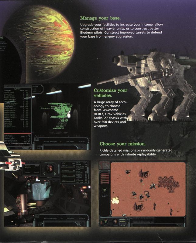 Inside Cover for Cyberstorm 2: Corporate Wars (Windows): Right Flap