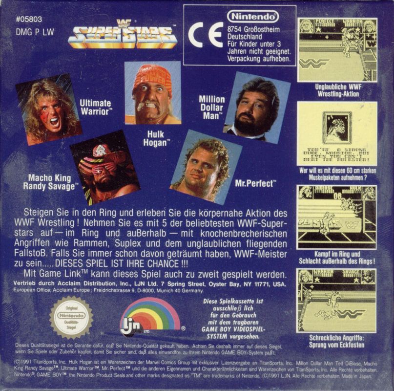 Back Cover for WWF Superstars (Game Boy)