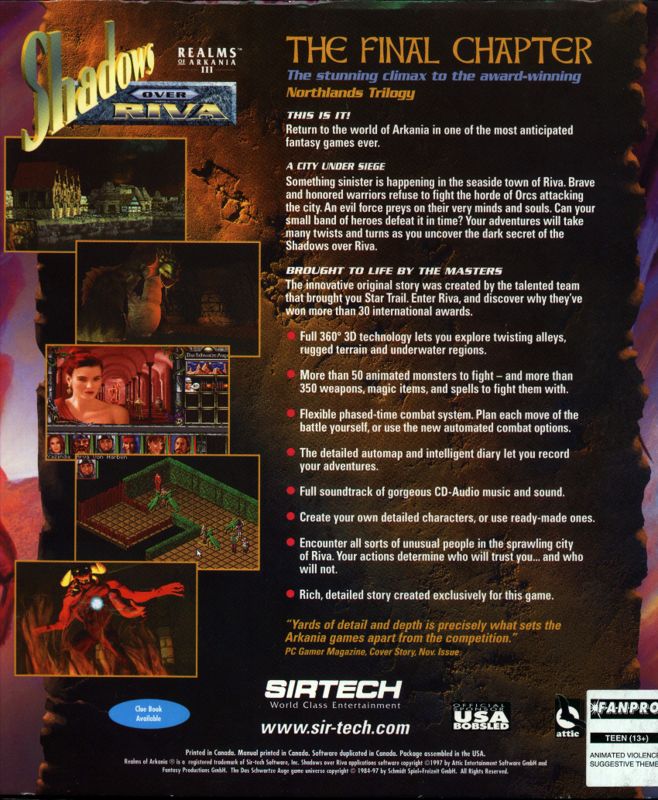 Back Cover for Realms of Arkania III: Shadows over Riva (DOS)
